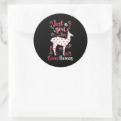 Sticker Rond Llama Juste Une Fille Llamas (Sac)