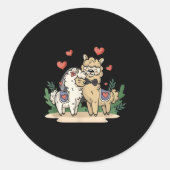 Sticker Rond Llama Mariée Et Mariage Groom Art Matching Couple (Devant)