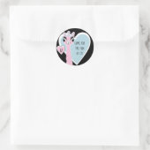 Sticker Rond Llama Pyjama Filles Roses Dormir Fête (Sac)