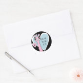 Sticker Rond Llama Pyjama Filles roses Fête du bois (Enveloppe)