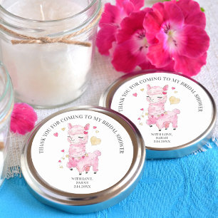 Sticker Rond Llama Rose Aquarelle Merci
