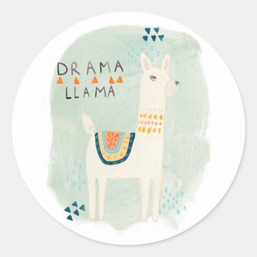 Sticker Rond Llama Squad - Drama Llama (Devant)