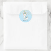 Sticker Rond Llama Unicorn - Bleu (Sac)