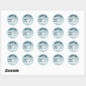 Sticker Rond Llama Unicorn - Bleu - Merci (Feuille)