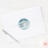 Sticker Rond Llama Unicorn - Bleu - Merci (Enveloppe)