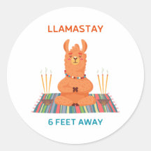 Sticker rond Llamastay à 6 pieds
