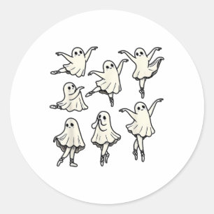 Sticker Rond Llet Ghost Llet Dancer Danse Éffrayante Enseignant