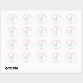 Sticker Rond Lo-Poly Rainbow Horse Merci Favor (Feuille)