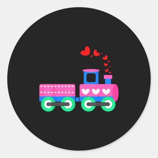 Sticker Rond Loads Of Love Train Valentine Day - Train Operator (Devant)