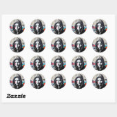 Sticker Rond L'Observateur Silencieux – Personnage à Cape Class (Feuille)