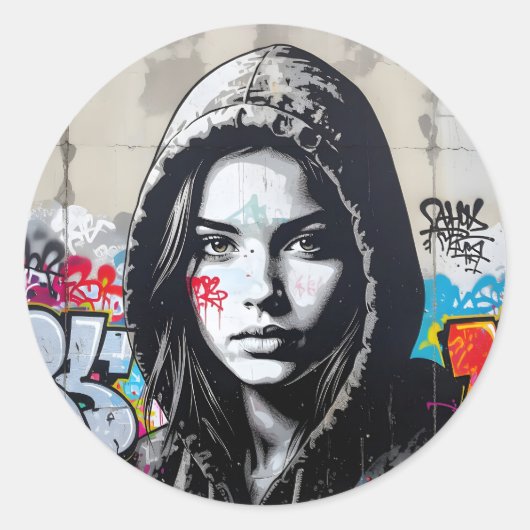 Sticker Rond L'Observateur Silencieux – Personnage à Cape Class (Devant)