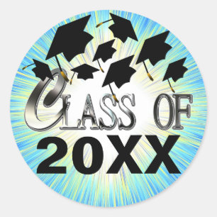 Sticker Rond L'obtention du diplôme de vol couvre la classe de