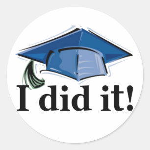 Sticker Rond L'obtention du diplôme I l'a fait !