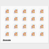 Sticker Rond Location de maison gonflable pour fête d'anniversa (Feuille)
