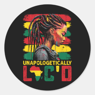 Sticker Rond Loc'd Hair Black Queen Afro Femme
