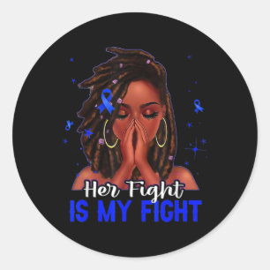 Sticker Rond Loc'd Hair Black Woman Son combat est mon combat D