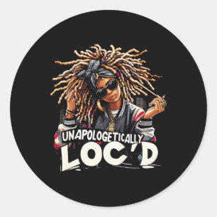 Sticker Rond Loc'd Noir Mois d'Histoire Noir Noir A