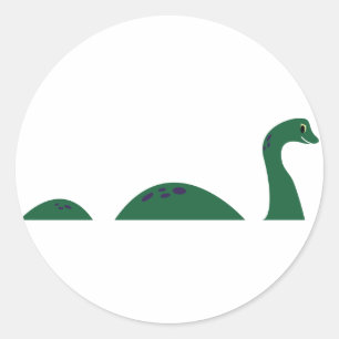 Sticker Rond Loch Ness Monster