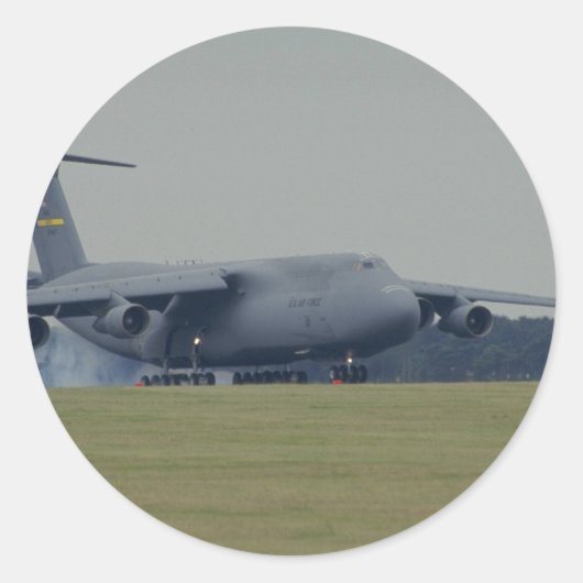 Sticker Rond Lockheed C-5B Galaxy, atterrissage (Devant)
