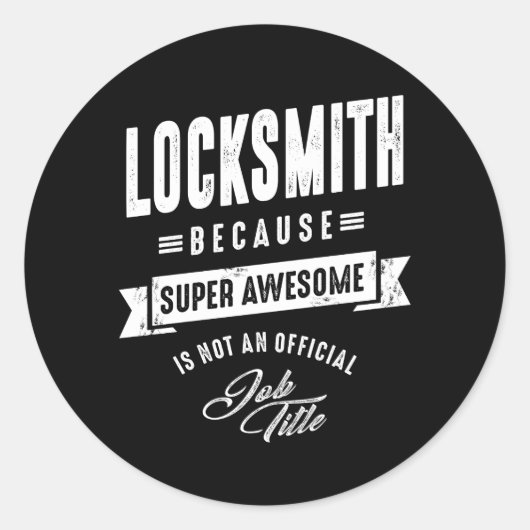 Sticker Rond Locksmith Travail Titre du travail Cadeau (Devant)