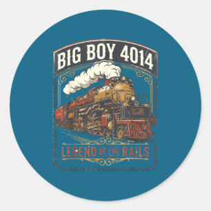 Sticker Rond Locomotive à vapeur Big boy 4014 train vintage