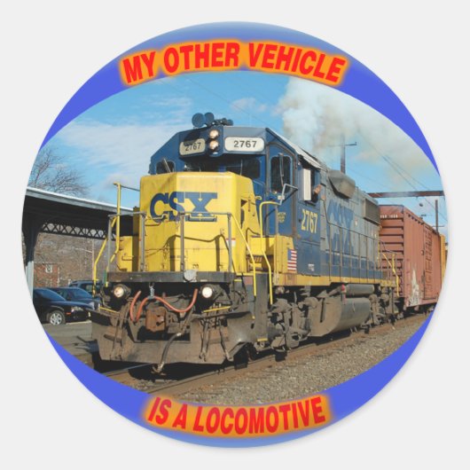 Sticker Rond Locomotive CSX (Devant)