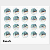 Sticker Rond LOG CABINE & HORSE par SHARON SHARPE (Feuille)