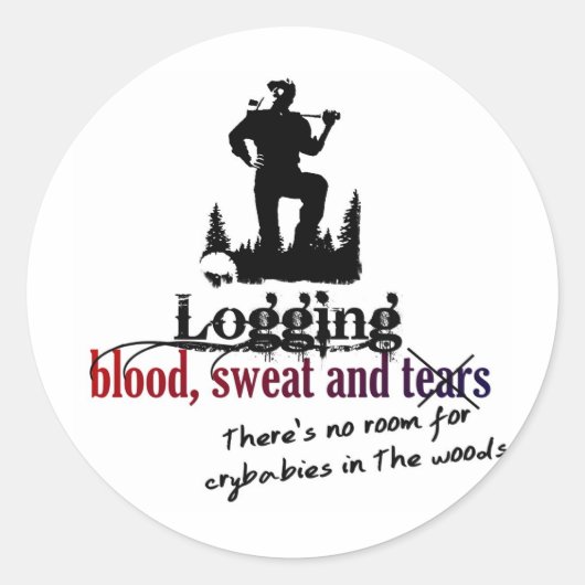 Sticker Rond Logging - Sang, Sueur & Larmes (Devant)