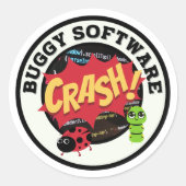 Sticker Rond Logiciel de Buggy amusant (Devant)