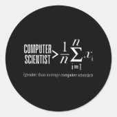 Sticker Rond Logiciel de codeur programmeur de mathématiques in (Devant)