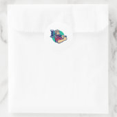 Sticker Rond Logiciel Lumberjack Avec Ax Retro (Sac)