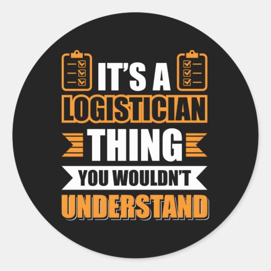 Sticker Rond Logicien Logisticien (Devant)