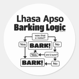 Sticker Rond Logique Lhasa Apso