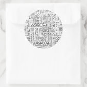 Sticker Rond LOGISTIQUE motif avec mots (Sac)
