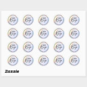 Sticker Rond Logo à dégradé avec reflets holographiques (Feuille)