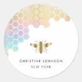 Sticker Rond logo abeille miel (Devant)