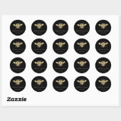 Sticker Rond logo abeille sur fond noir (Feuille)