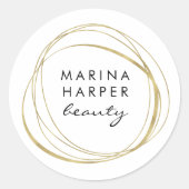 Sticker Rond Logo Abstrait moderne Faux Gold (Devant)