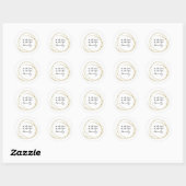 Sticker Rond Logo Abstrait moderne Faux Gold (Feuille)