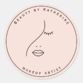 Sticker Rond Logo Abstrait moderne femme beauté visage femme (Devant)