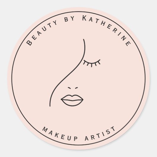 Sticker Rond Logo Abstrait moderne femme beauté visage femme (Devant)