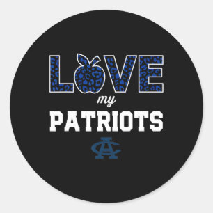 Sticker Rond Logo Adams Central Patriots Love My Team Hs