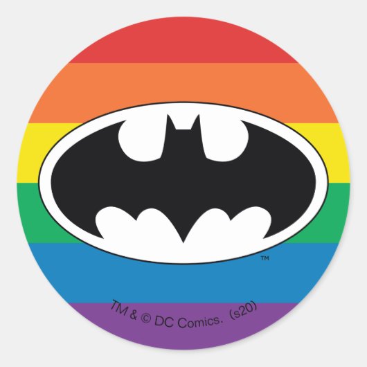 Sticker Rond Logo Arc-en-ciel Batman (Devant)