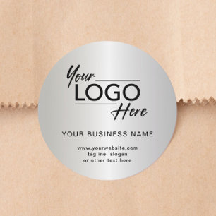 Sticker Rond Logo Argenté Entreprise Moderne