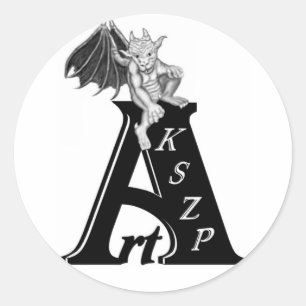 Sticker Rond Logo Art KSZP mit Golem Gargoyle