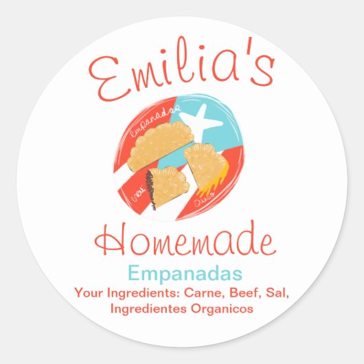 Sticker Rond Logo artisanal Empanadas Business Main Drag (Devant)
