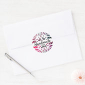 Sticker Rond Logo artisanal Parties scintillant rose Flocon de  (Enveloppe)