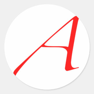 Sticker Rond Logo athée "A"