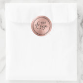 Sticker Rond Logo avec aspect feuille d'or rose (Sac)