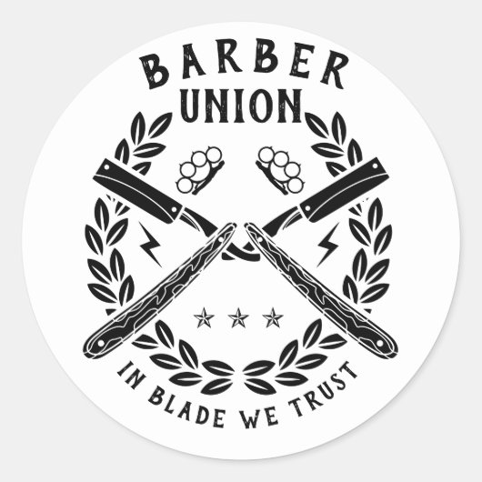 Sticker Rond Logo Barbershop (Devant)